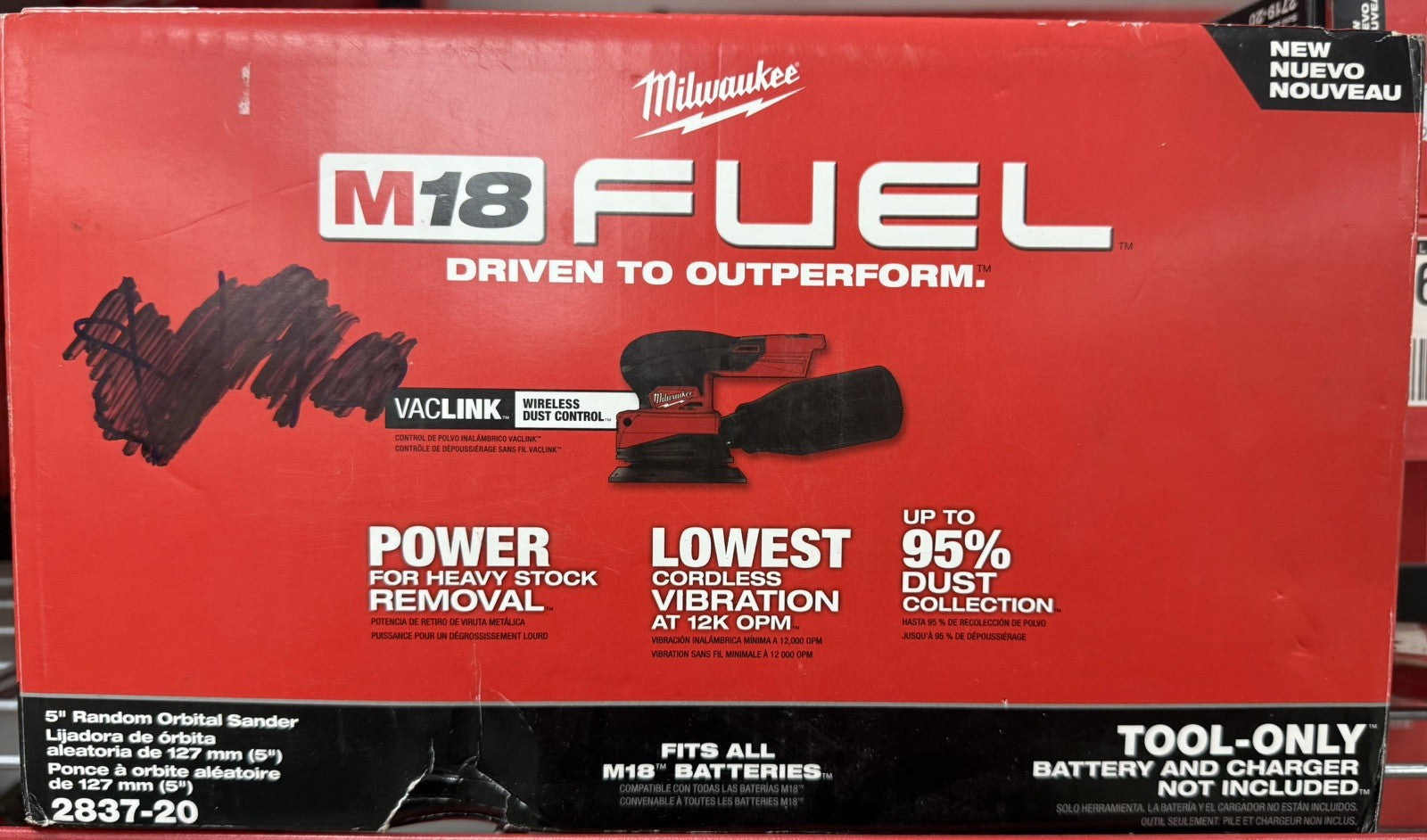 Milwaukee 2837-20 M18 Cordless 5” Random Orbital Sander
