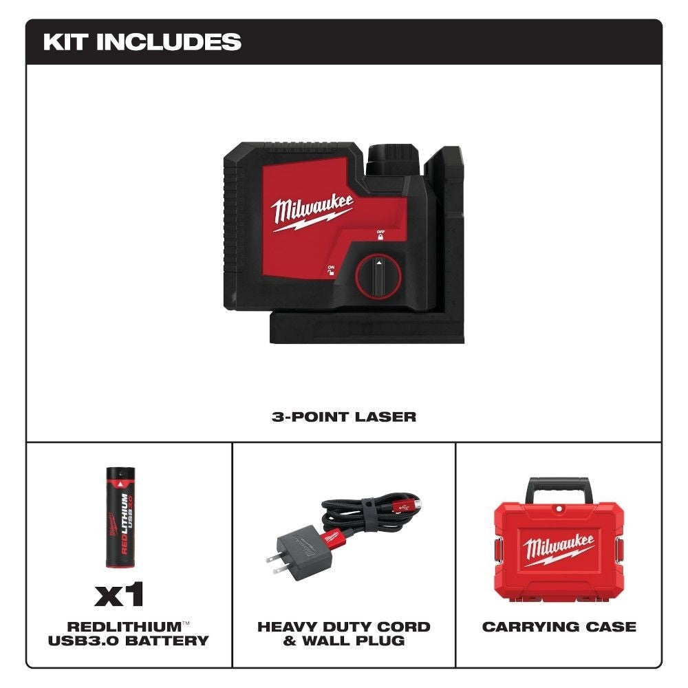 Milwaukee 3510-21 USB Rechargeable Green 3-Point Laser Tested (Pre-Owned) - Lumi and Leo