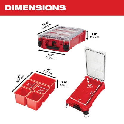 Milwaukee 48-22-8435 PACKOUT Slim Organizer IP65 Tool Box - Lumi and Leo
