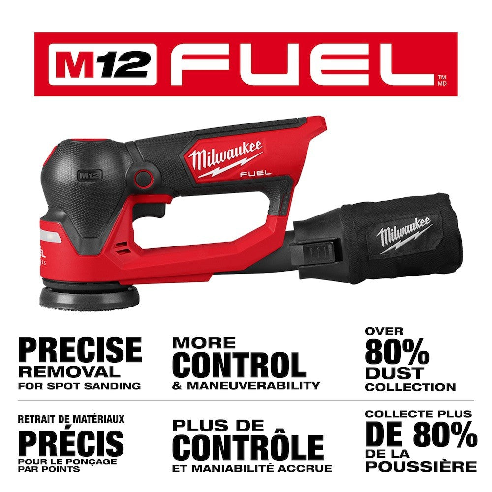 Milwaukee M12 FUEL 3” Random Orbital Detail Sander Tool Only - Lumi and Leo