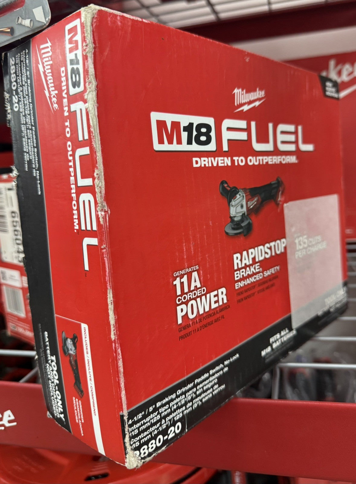 Milwaukee M18 FUEL 4 1/2" / 5" 18V Cordless Angle Grinder, No-Lock - 2880-20