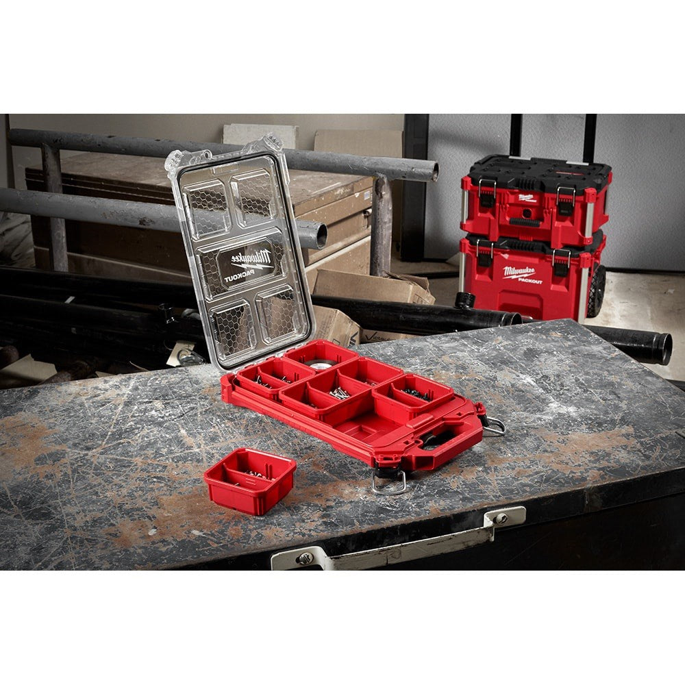 Milwaukee PACKOUT Low Profile Organizer 6 Bin IP65 Modular Storage Case New
