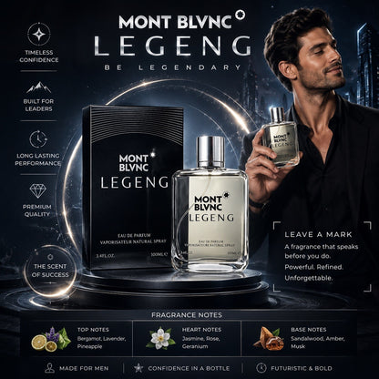 Mont Blvnc Legeng Eau de Parfum 100ml Men's Cologne Long Lasting Fragrance Spray - Lumi and Leo