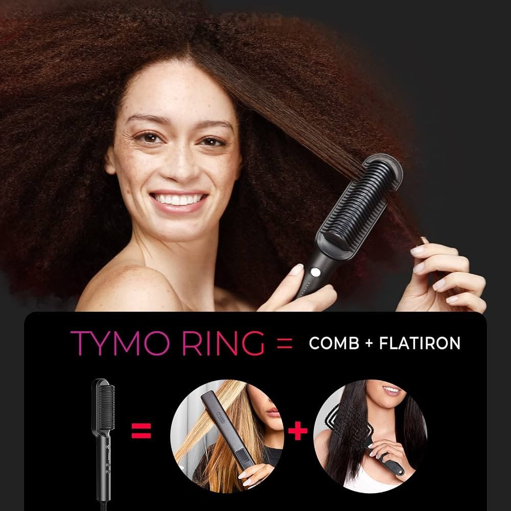 NEW TYMO Ring Hair Straightening Comb 5 Temperature Levels Fast Heat Up SEALED - Lumi and Leo