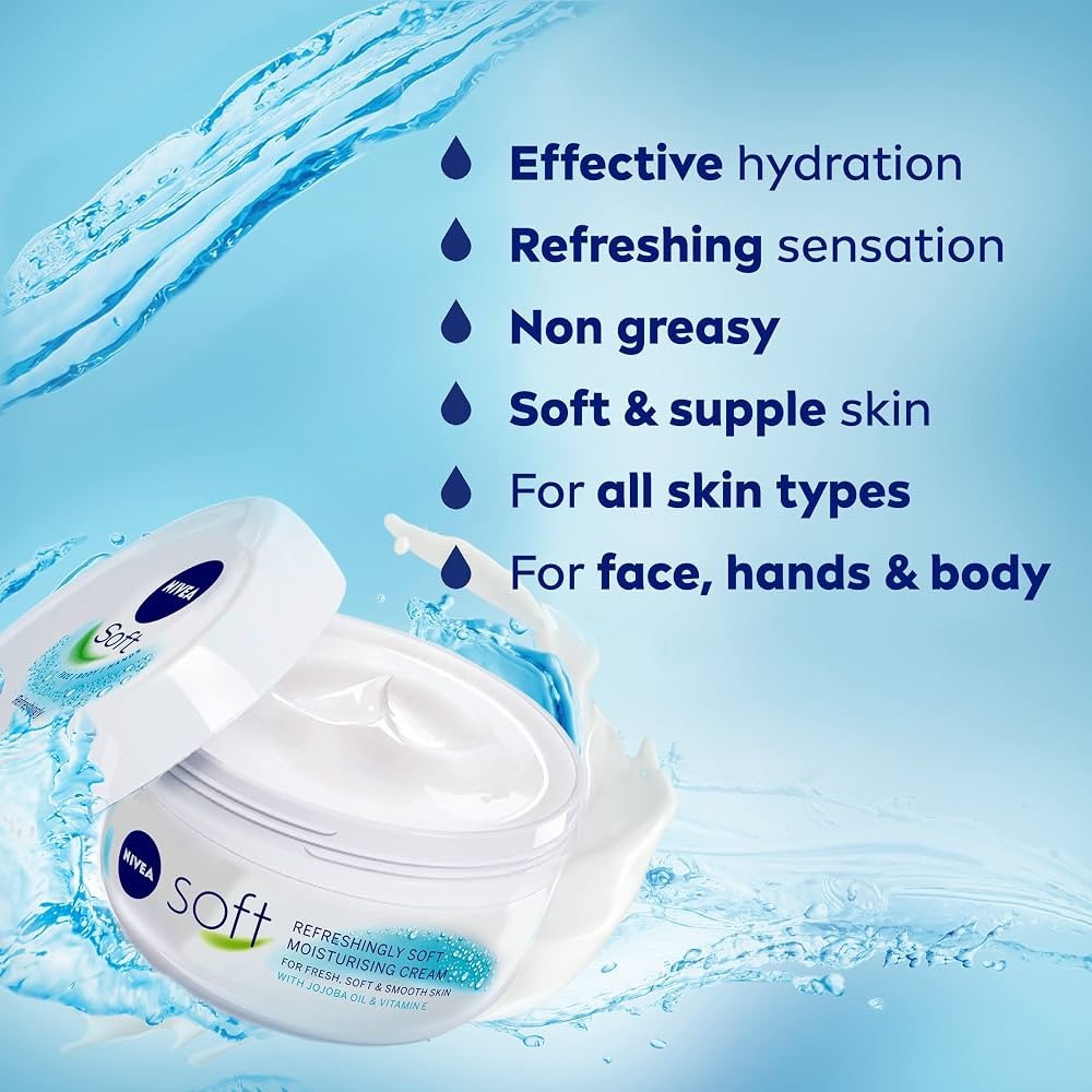 NIVEA Soft Moisturizing Cream 6.8 oz 3 pack
