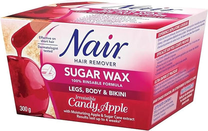 Nair Sugar Wax for Legs, Body & Bikini in Irresistible Candy Apple, 300 g - Lumi and Leo