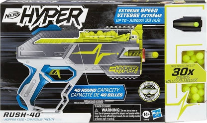 Nerf Hyper Rush-40 Blaster 30 Hyper Rounds 40-Round Capacity - Lumi and Leo