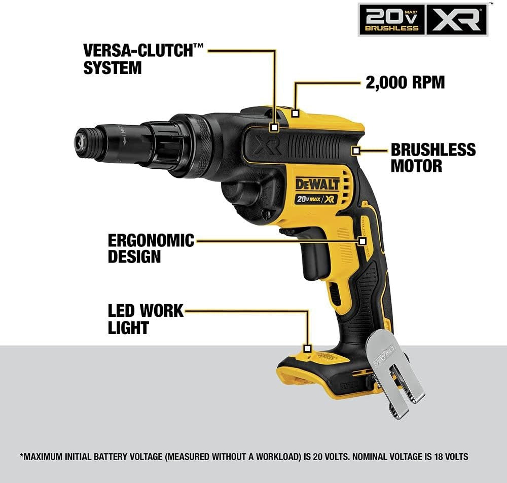 New DEWALT DCF622 20V MAX XR Screw Gun Versa-Clutch Adjustable Torque Tool Only - Lumi and Leo