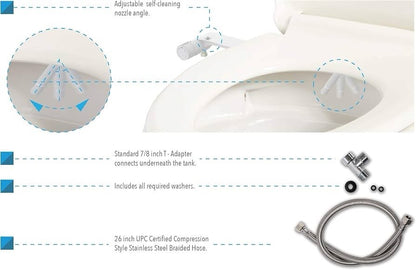 Nitaly BidetSpa T3201-30 Cold Water Bidet Toilet Attachment Non-Electric - Lumi and Leo