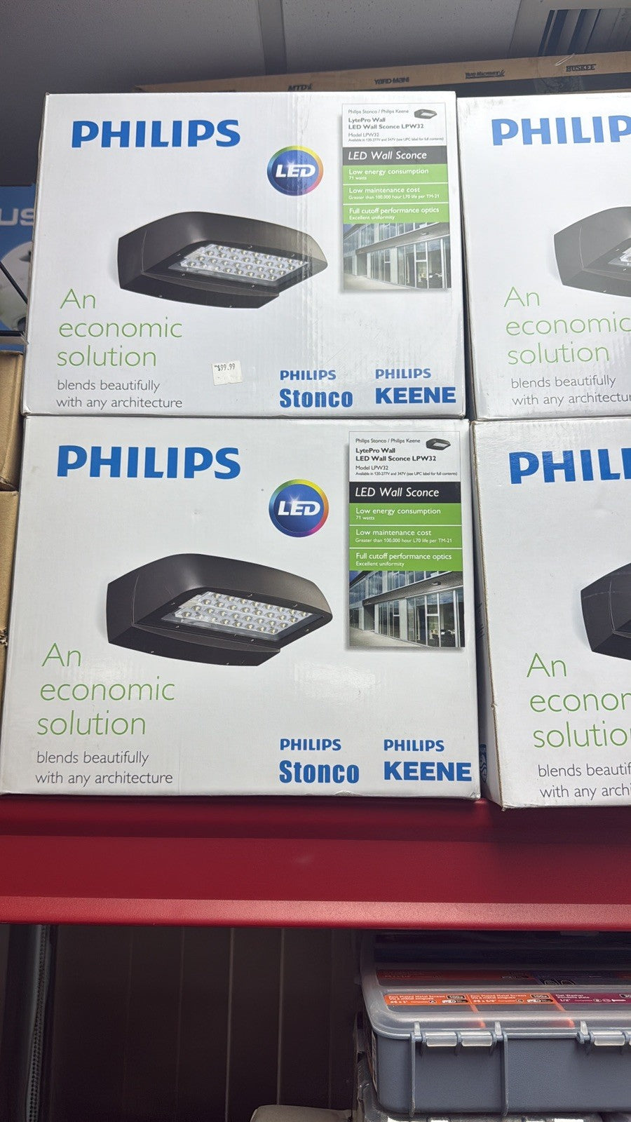 Philips Stonco Keene LPW32 LED Wall Sconce 71W 347V 4000K Commercial Light - Lumi and Leo