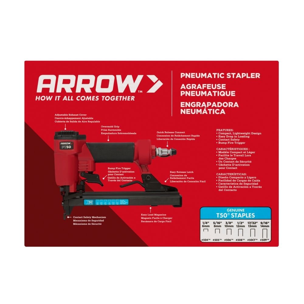 Pneumatic Stapler for Construction Upholstery 1/4-9/16 Staples.