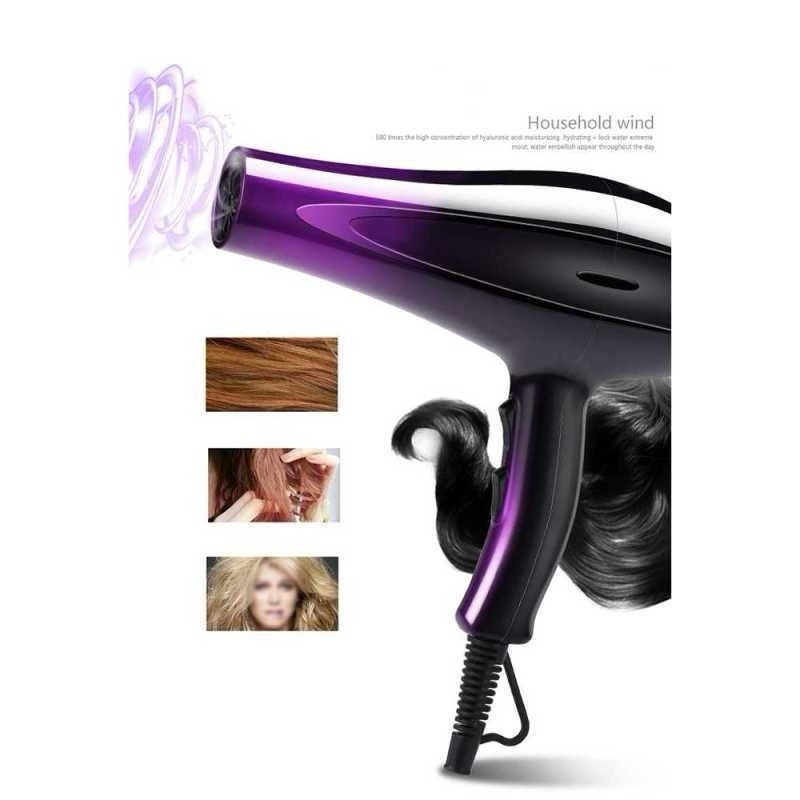 Professional Hair Dryer 2 Speed 2 Heat Settings Cool Shot Black Purple