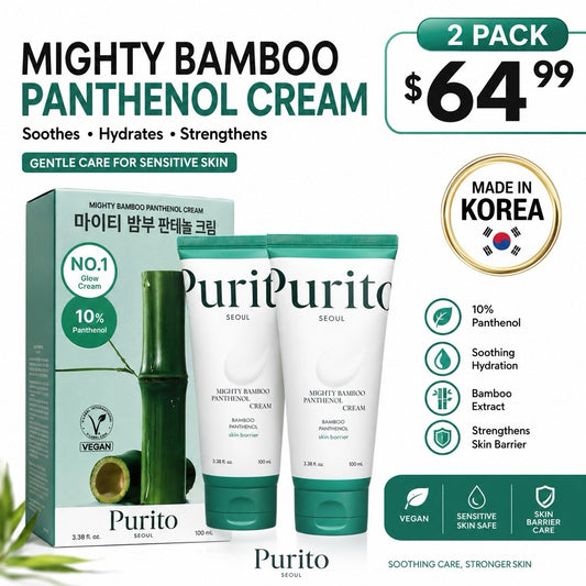 Purito Mighty Bamboo Panthenol Cream 100ml 2 Pack Vegan Made in Korea - Lumi and Leo