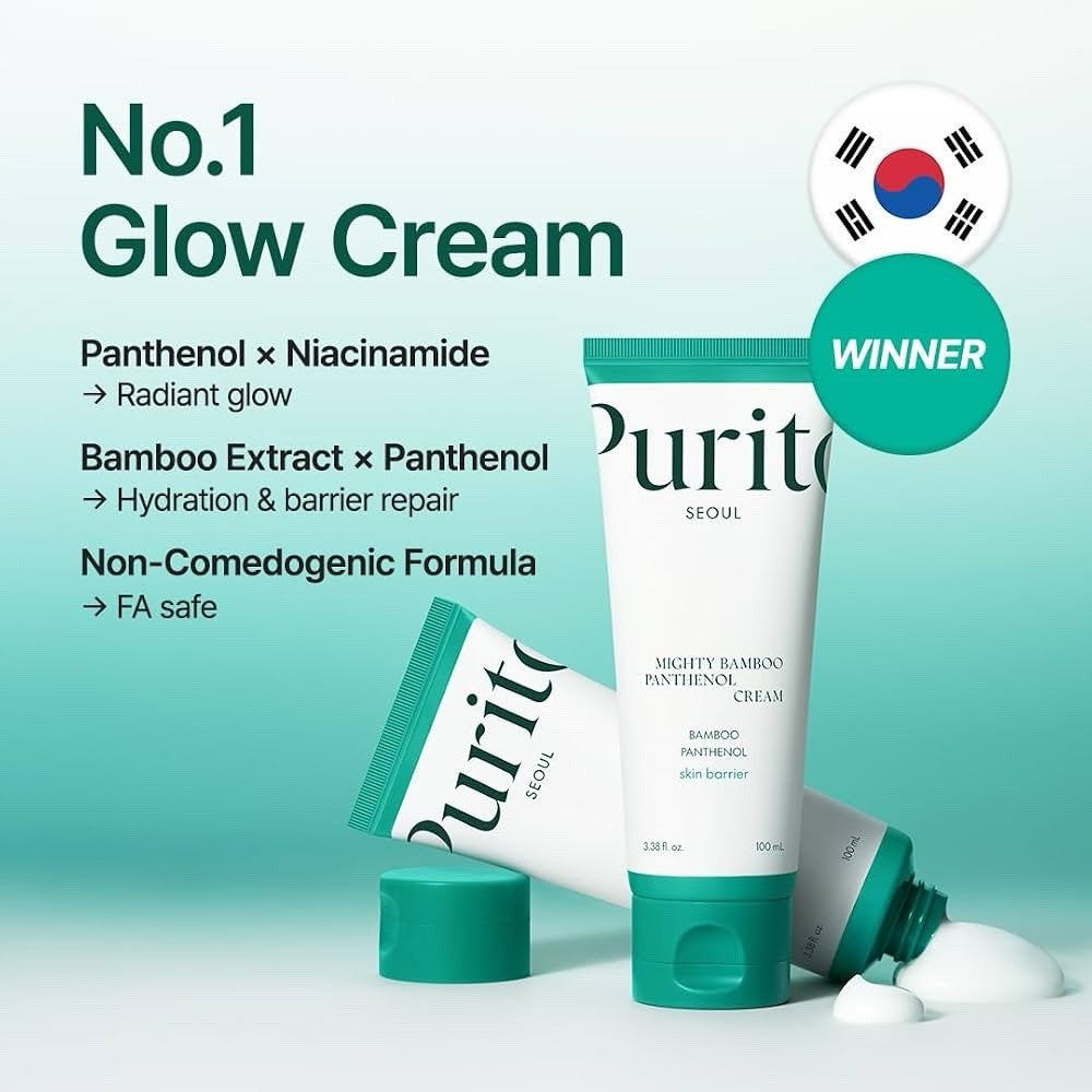 Purito Mighty Bamboo Panthenol Cream 100ml 2 Pack Vegan Made in Korea