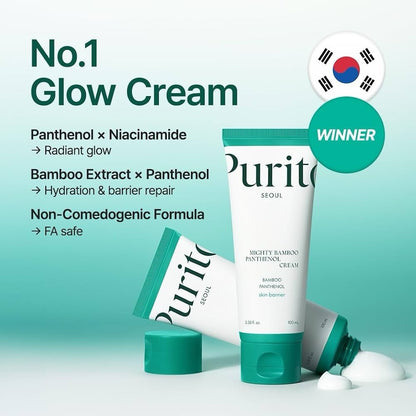 Purito Mighty Bamboo Panthenol Cream 100ml 2 Pack Vegan Made in Korea - Lumi and Leo