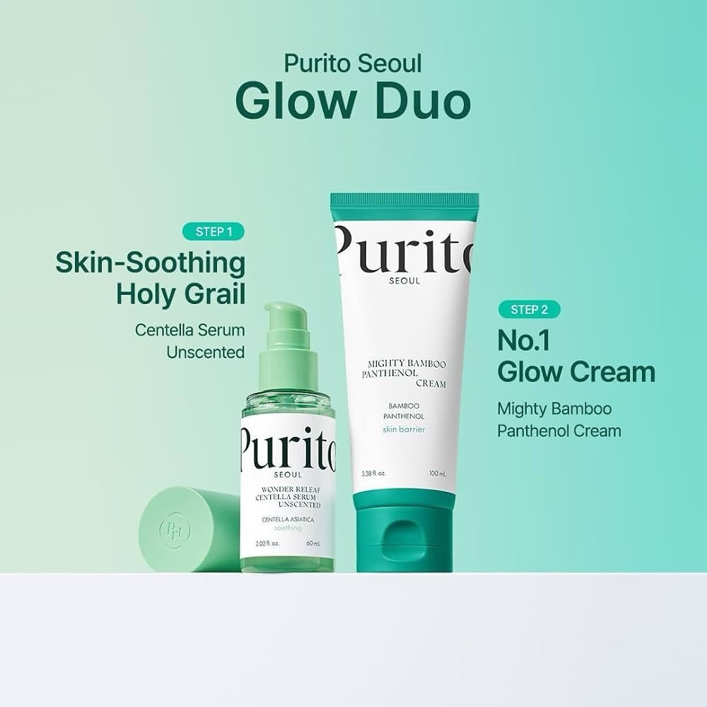 Purito Mighty Bamboo Panthenol Cream 100ml 2 Pack Vegan Made in Korea