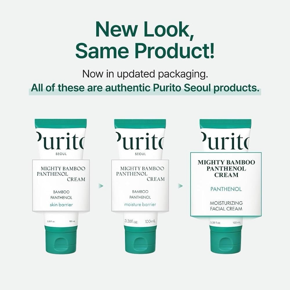 Purito Mighty Bamboo Panthenol Cream 100ml 2 Pack Vegan Made in Korea