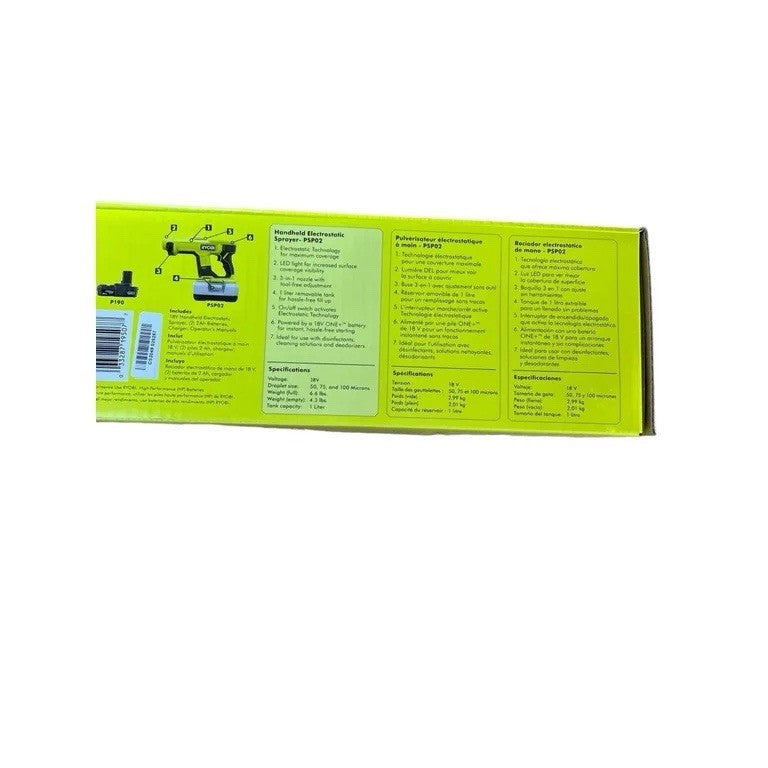 RYOBI 18V ONE+ Cordless Handheld Electrostatic Sprayer Kit