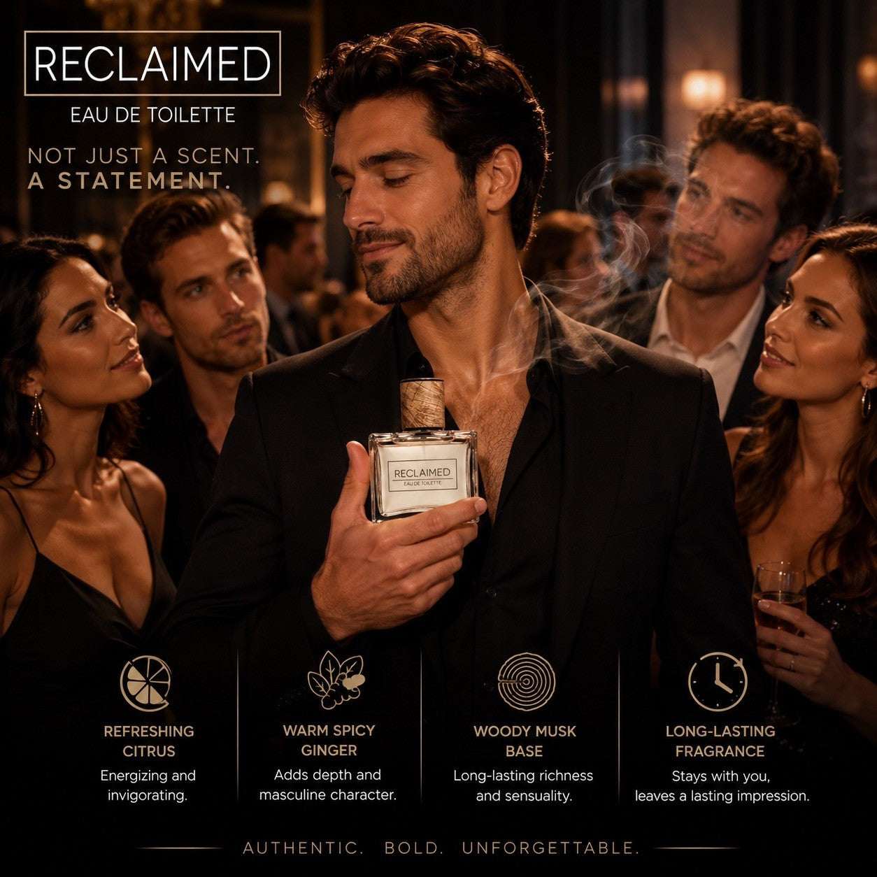 Reclaimed Eau de Toilette for Men 100ml Long Lasting Citrus Woody Fragrance - Lumi and Leo