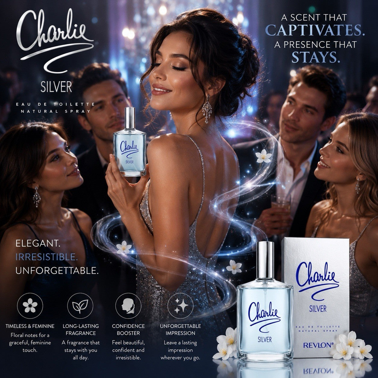 Revlon Charlie Collection 4 Pack EDT 100ml Gold Silver Red Blue for Women - Lumi and Leo