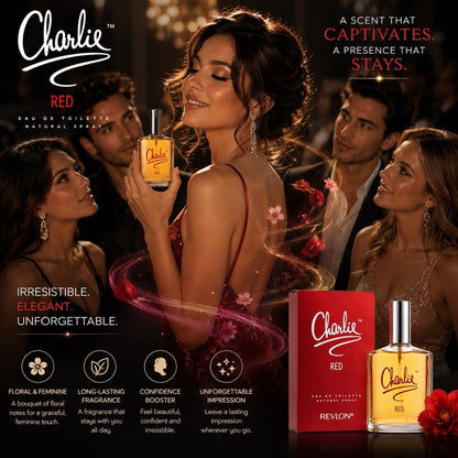 Revlon Charlie Red Eau de Toilette Spray 100ml 3.4 fl oz for Women New - Lumi and Leo