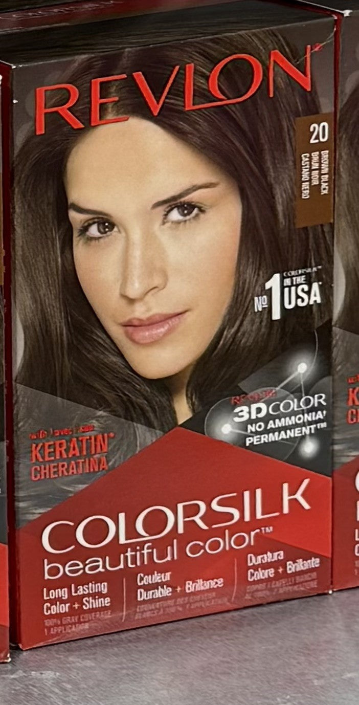 Revlon ColorSilk Hair Color 20 Brown Black Pack of 2 - Lumi and Leo