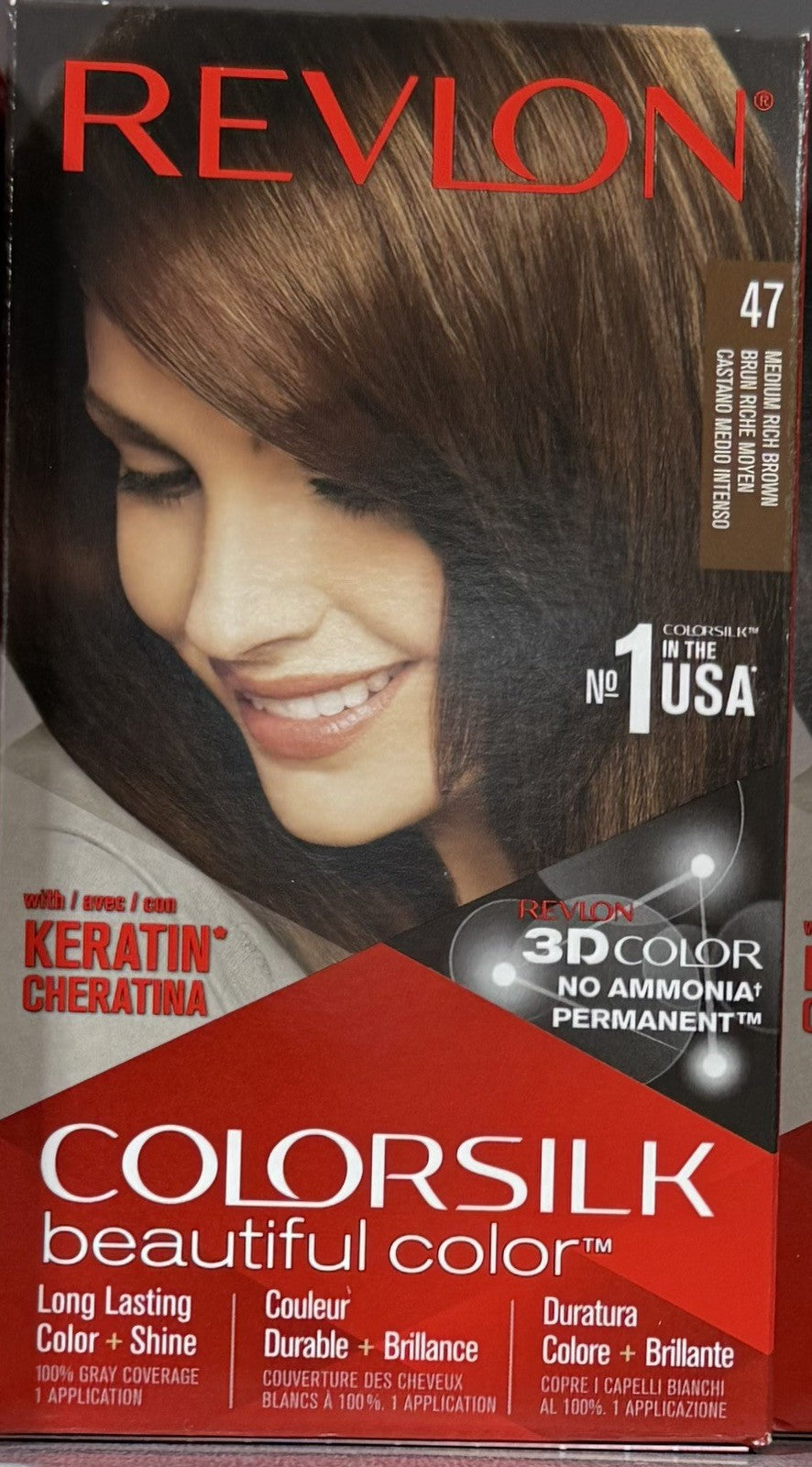 Revlon ColorSilk Hair Color 47 Medium Rich Brown Pack of 2