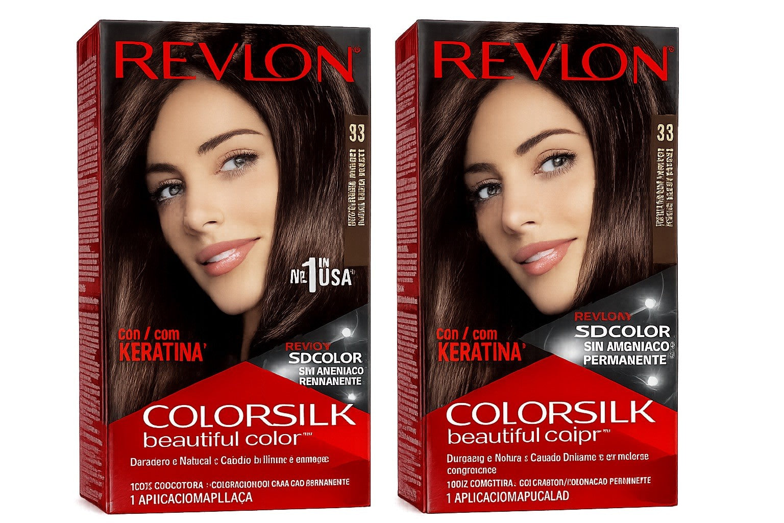 Revlon Colorsilk Beautiful Color Permanent Hair Color, 33 Long-Lasting  2 Pack