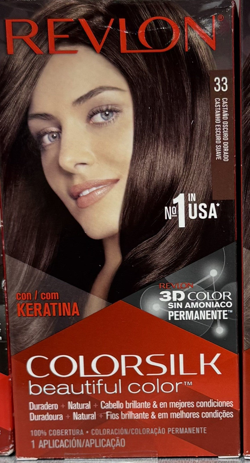 Revlon Colorsilk Beautiful Color Permanent Hair Color, 33 Long-Lasting  2 Pack