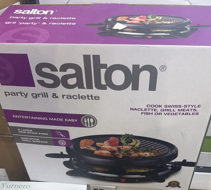 Salton Party Grill & Raclette/New In Box/6 Large Non-Stick Pans/Non-Stick Grill - Lumi and Leo