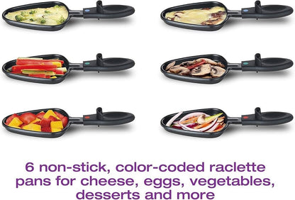 Salton Party Grill & Raclette/New In Box/6 Large Non-Stick Pans/Non-Stick Grill - Lumi and Leo