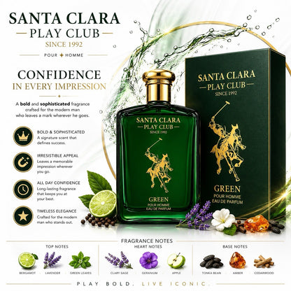 Santa Clara Play Club 3 Pack Blue Black Green EDP 100ml Men Perfume Set - Lumi and Leo