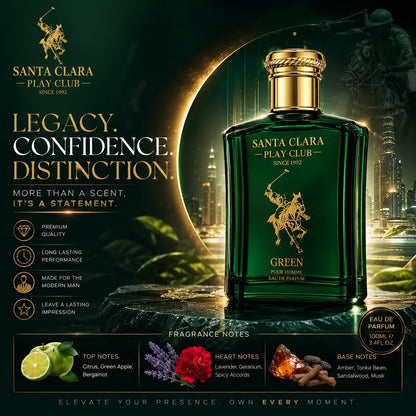 Santa Clara Play Club Green Pour Homme Parfum 100ml Men's Cologne Long Lasting - Lumi and Leo