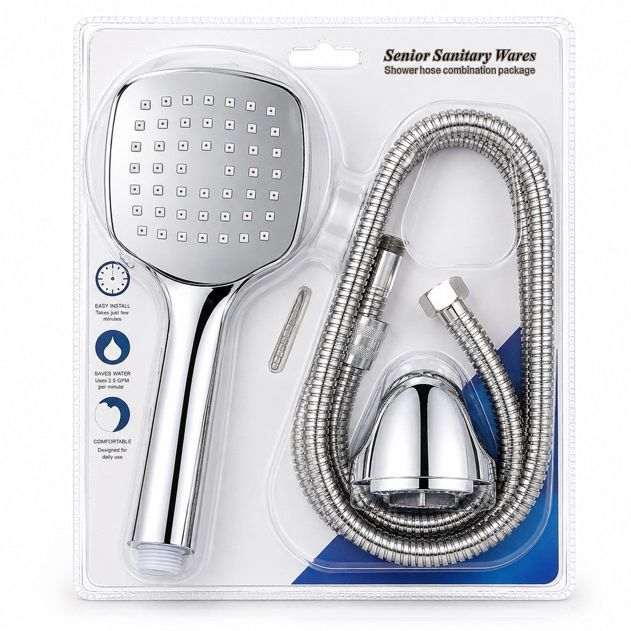Senior Sanitary Wares Handheld Shower Head Hose Holder Chrome X6222018 - Lumi and Leo