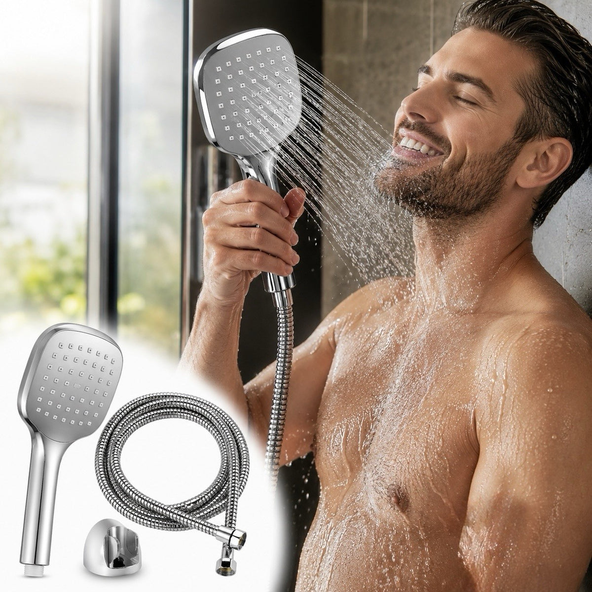 Senior Sanitary Wares Handheld Shower Head Hose Holder Chrome X6222018