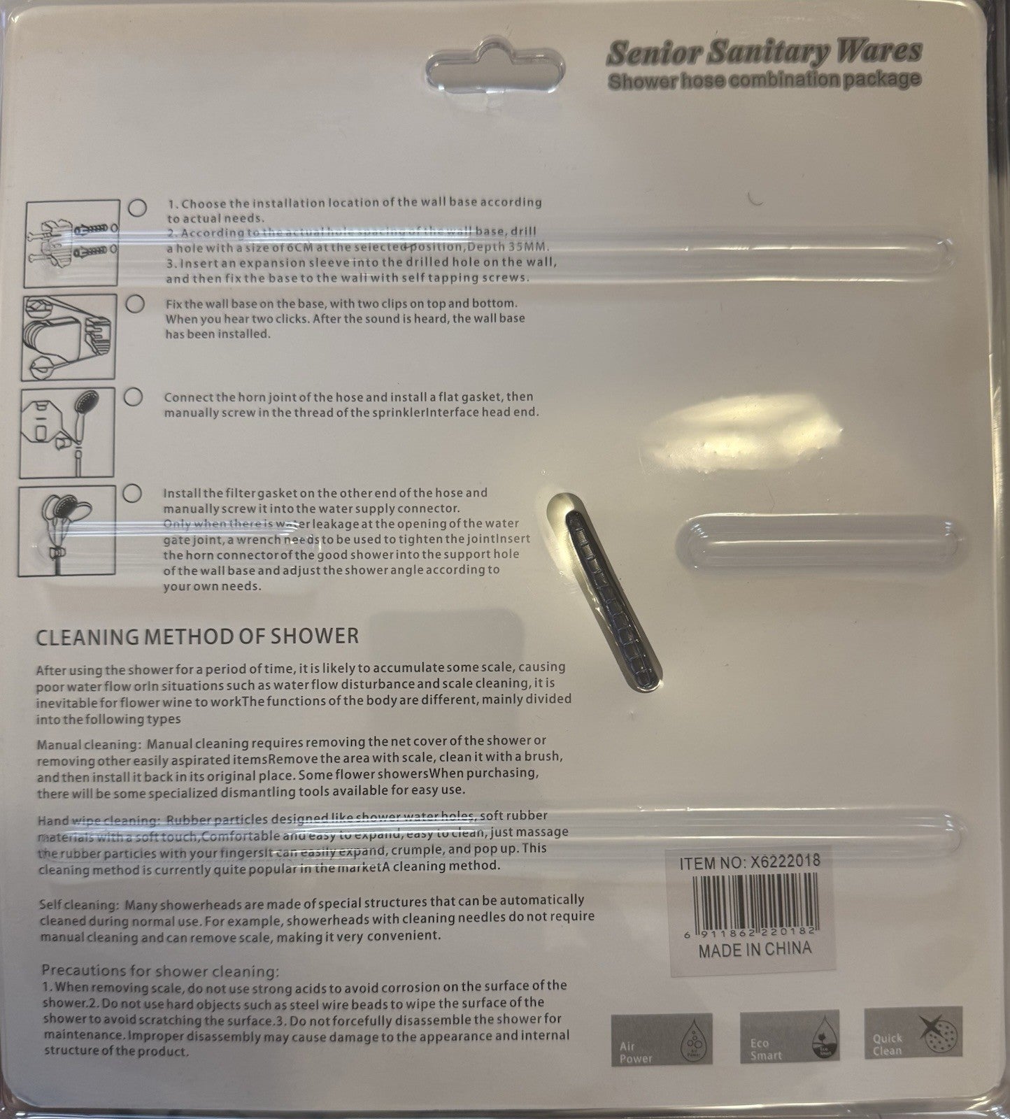 Senior Sanitary Wares Handheld Shower Head Hose Holder Chrome X6222018