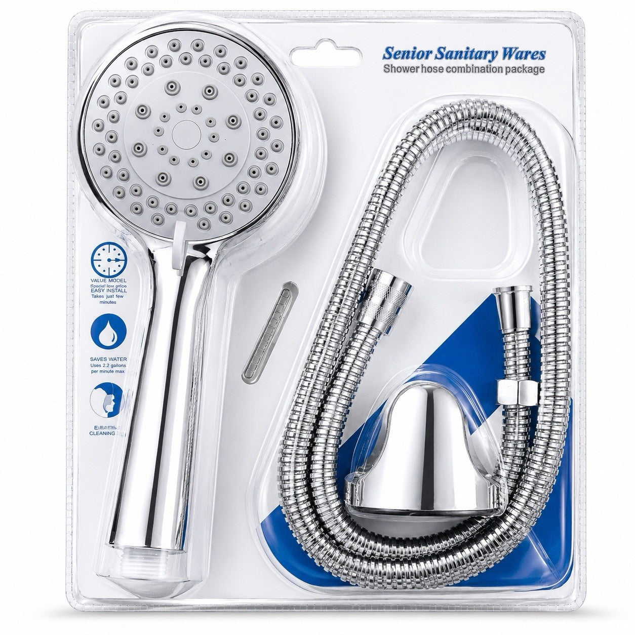 Senior Sanitary Wares Handheld Shower Head Hose Holder Chrome X6222020