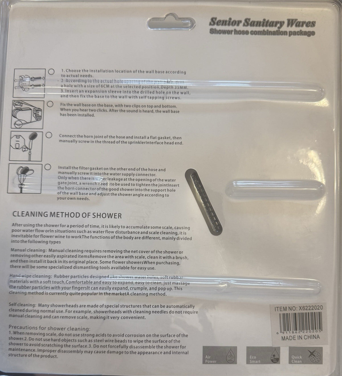 Senior Sanitary Wares Handheld Shower Head Hose Holder Chrome X6222020 - Lumi and Leo