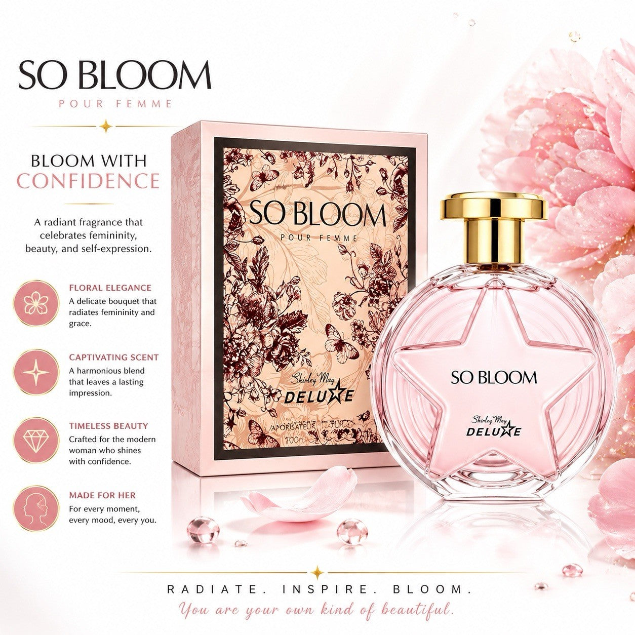 Shirley May Deluxe So Bloom Eau de Toilette Women 100ml Floral Spray