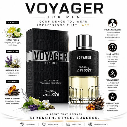 Shirley May Deluxe Voyager For Men Eau de Toilette Spray 100ml New in Box - Lumi and Leo