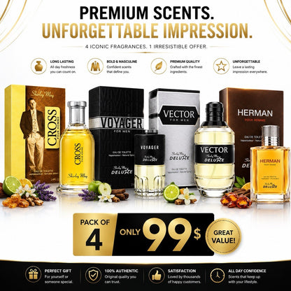 Shirley May Men’s Cologne 4 Pack EDT 100ml Cross Voyager Vector Herman - Lumi and Leo