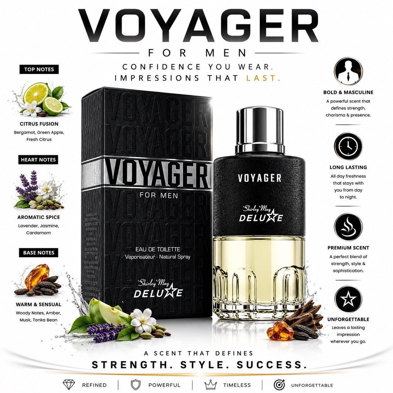 Shirley May Men’s Cologne 4 Pack EDT 100ml Cross Voyager Vector Herman