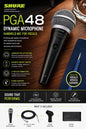 Shure - PGA48-QTR - Cardioid Dynamic Vocal Microphone with XLR to 1/4" Cable - Lumi and Leo