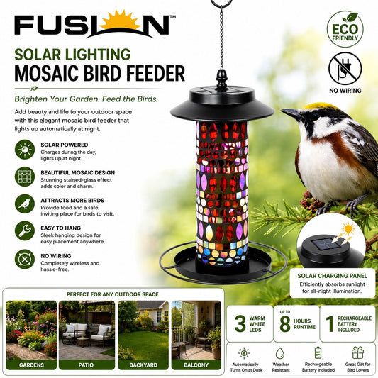 Solar Bird Feeder for Outdoors Hanging Hummingbird Feeders Wild Bird Feeder - Lumi and Leo