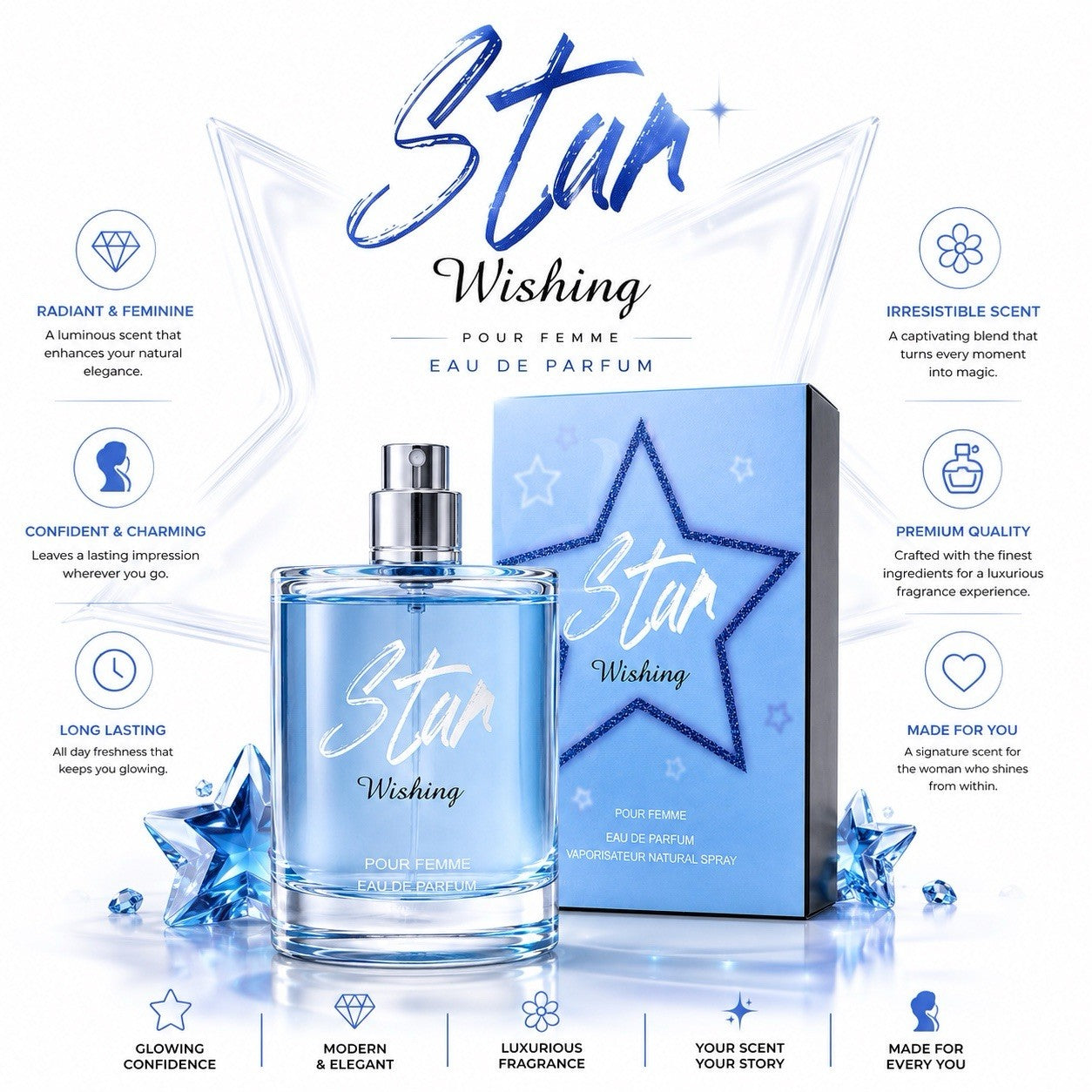 Star Wishing Eau De Parfum for Women 100ml Long Lasting Spray Perfume