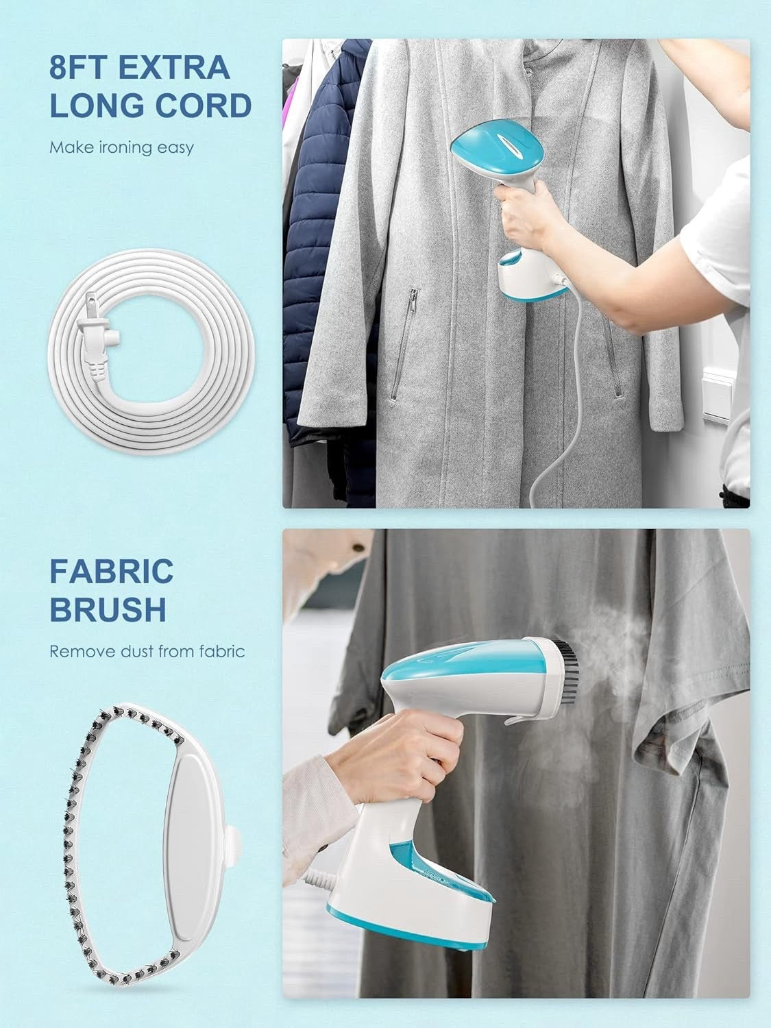 Steamer for Clothes, 1200W Foldable Clothes Steamer, Handheld Garment Steamer