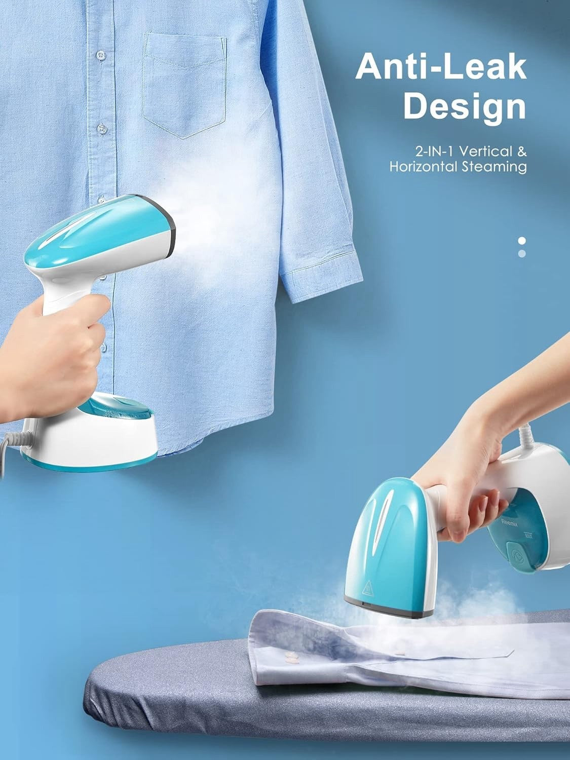 Steamer for Clothes, 1200W Foldable Clothes Steamer, Handheld Garment Steamer - Lumi and Leo
