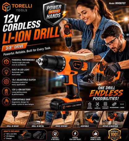 TORELLI 12V Cordless Drill Driver Kit $44 – New - Lumi and Leo