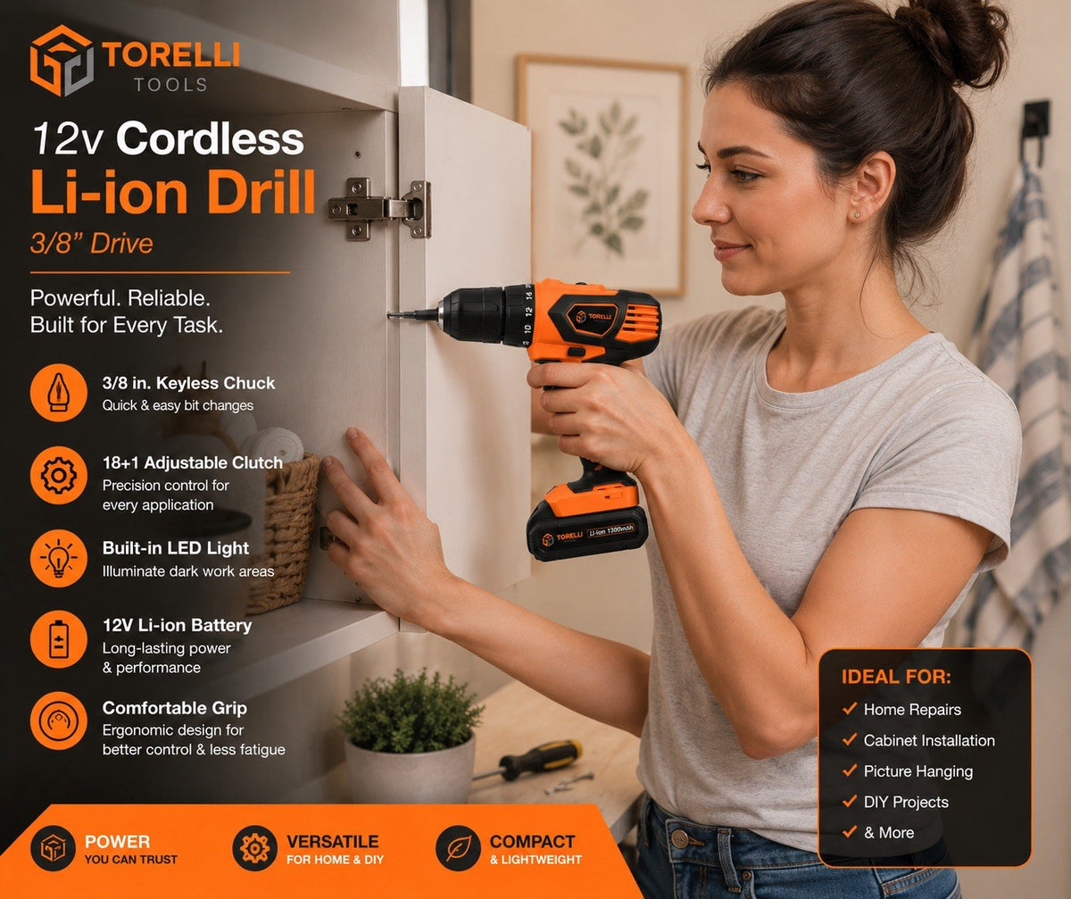 TORELLI 12V Cordless Drill Driver Kit $44 – New - Lumi and Leo