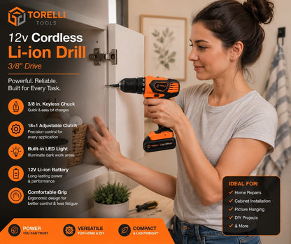 TORELLI 12V Cordless Drill Driver Kit $44 – New - Lumi and Leo